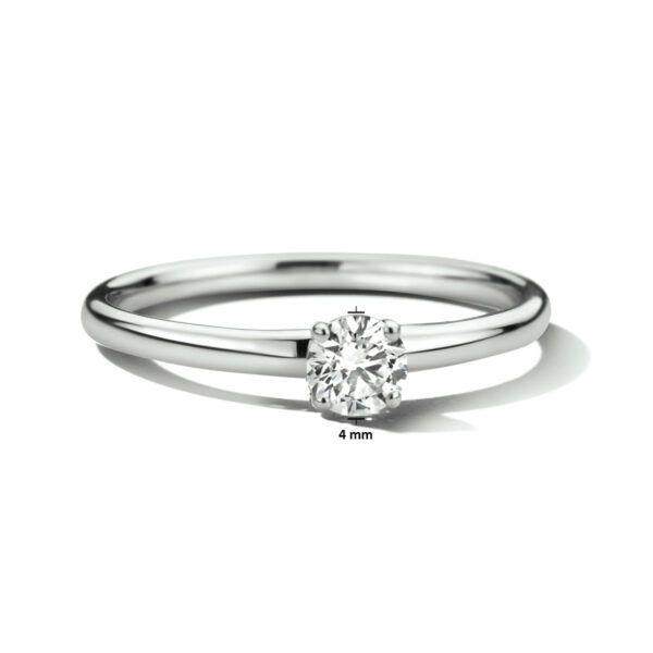 ring lab grown diamant 0.25ct h si 14K witgoud met palladium - Afbeelding 2
