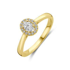 ring lab grown diamant 0.32ct h si 14K geelgoud