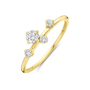 ring lab grown diamant 0.33ct h si 14K geelgoud