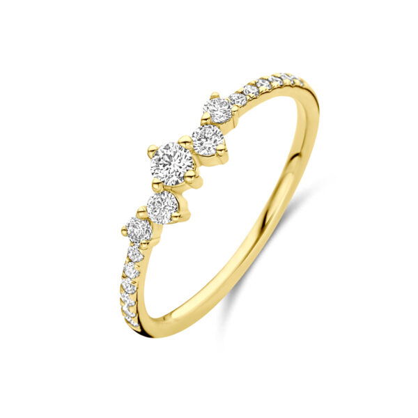 ring lab grown diamant 0.33ct h si 14K geelgoud
