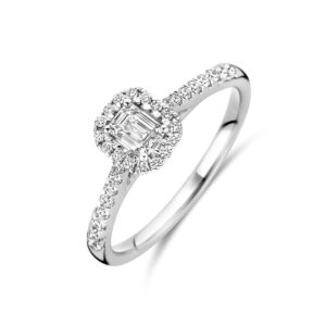 ring lab grown diamant 0.48ct h si 14K witgoud