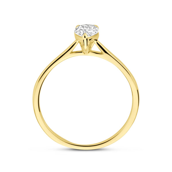ring lab grown diamant 0.50ct h si 14K geelgoud - Afbeelding 3