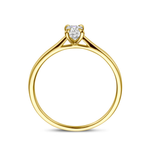 ring lab grown diamant 0.50ct h si 14K geelgoud - Afbeelding 3