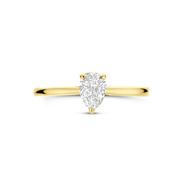 ring lab grown diamant 0.50ct h si 14K geelgoud - Afbeelding 4