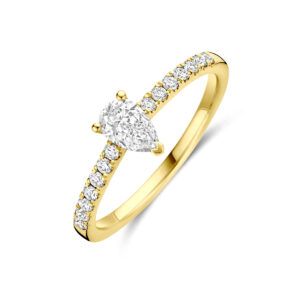 ring lab grown diamant 0.58ct g vs 14K geelgoud