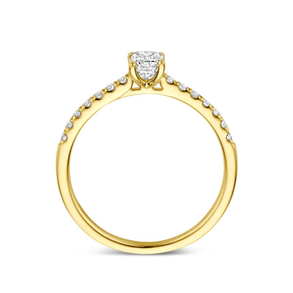 ring lab grown diamant 0.58ct g vs 14K geelgoud - Afbeelding 3