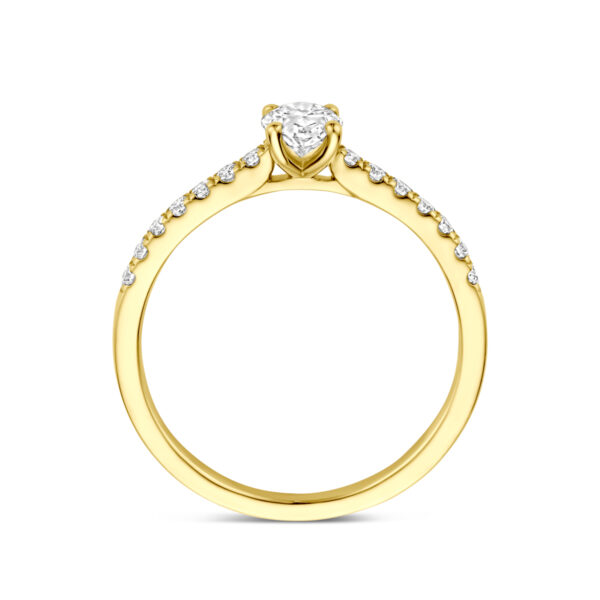 ring lab grown diamant 0.58ct g vs 14K geelgoud - Afbeelding 3