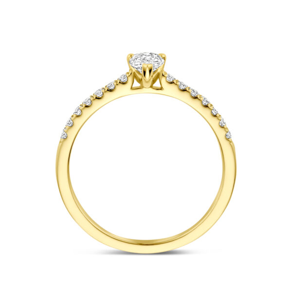 ring lab grown diamant 0.58ct g vs 14K geelgoud - Afbeelding 3