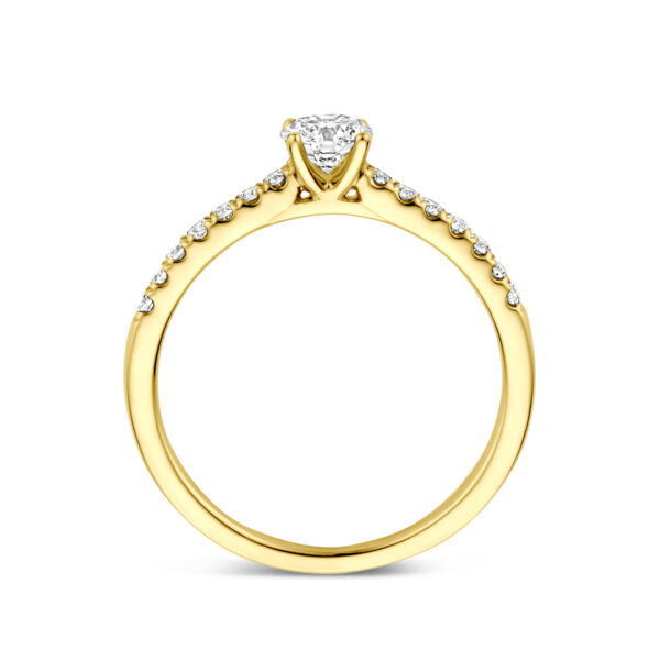 ring lab grown diamant 0.58ct g vs 14K geelgoud - Afbeelding 3