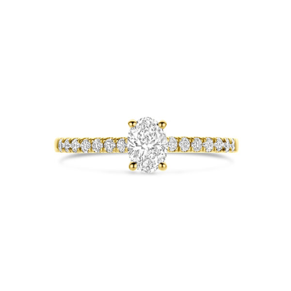 ring lab grown diamant 0.58ct g vs 14K geelgoud - Afbeelding 4