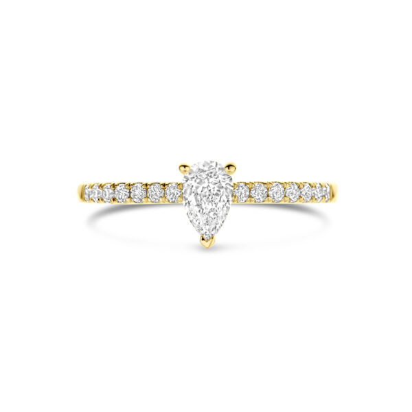 ring lab grown diamant 0.58ct g vs 14K geelgoud - Afbeelding 4