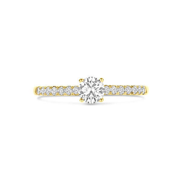 ring lab grown diamant 0.58ct g vs 14K geelgoud - Afbeelding 4