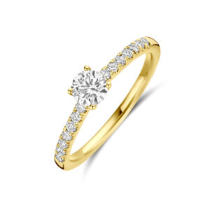 ring lab grown diamant 0.58ct g vs 14K geelgoud