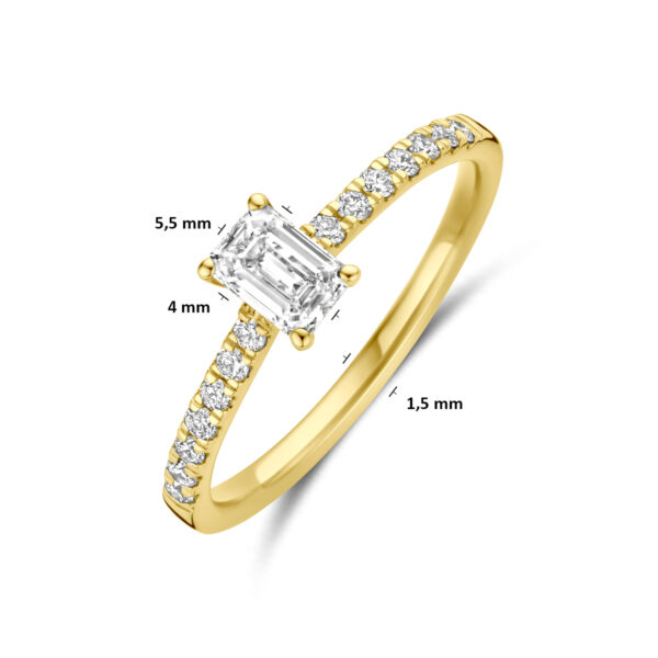 ring lab grown diamant 0.58ct g vs 14K geelgoud - Afbeelding 5