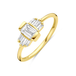 ring lab grown diamant 0.64ct h si 14K geelgoud