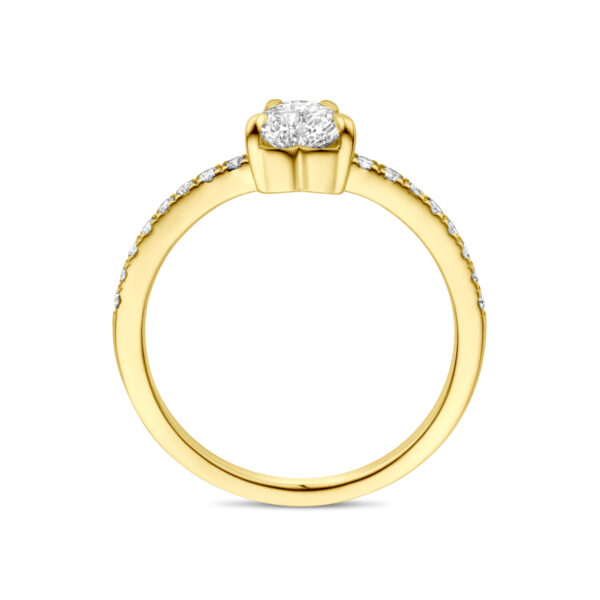 ring lab grown diamant 0.665ct h si 14K geelgoud - Afbeelding 3