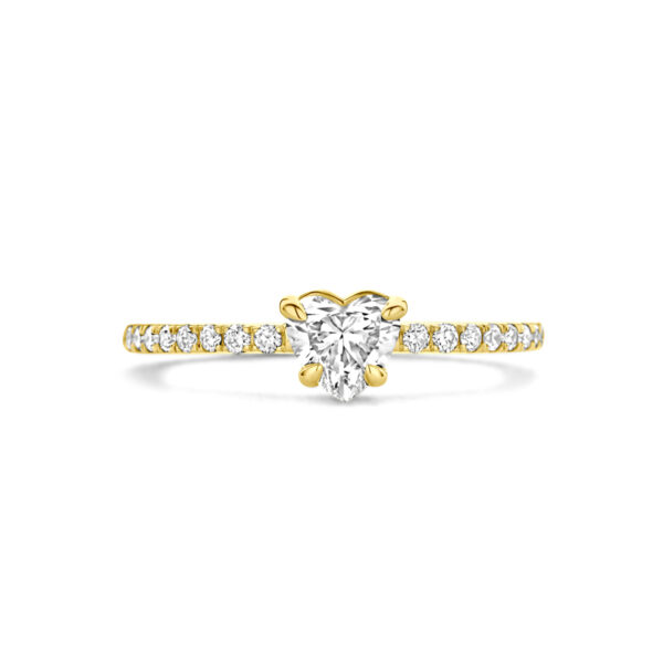 ring lab grown diamant 0.665ct h si 14K geelgoud - Afbeelding 4