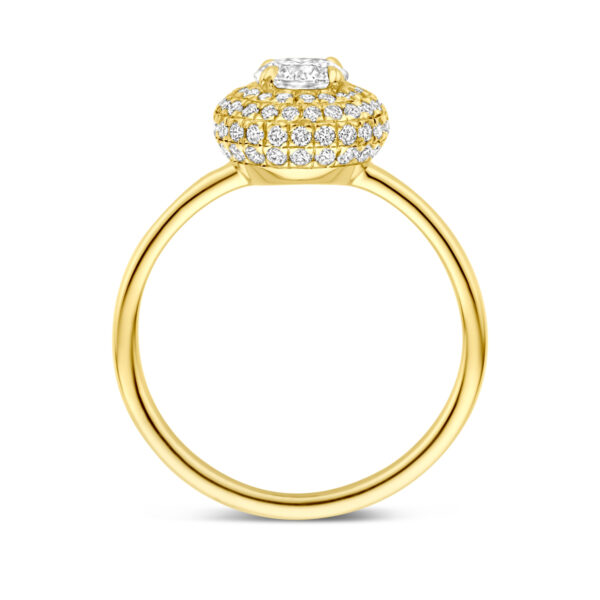 ring lab grown diamant 0.97ct h si 14K geelgoud - Afbeelding 3
