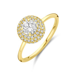 ring lab grown diamant 0.97ct h si 14K geelgoud