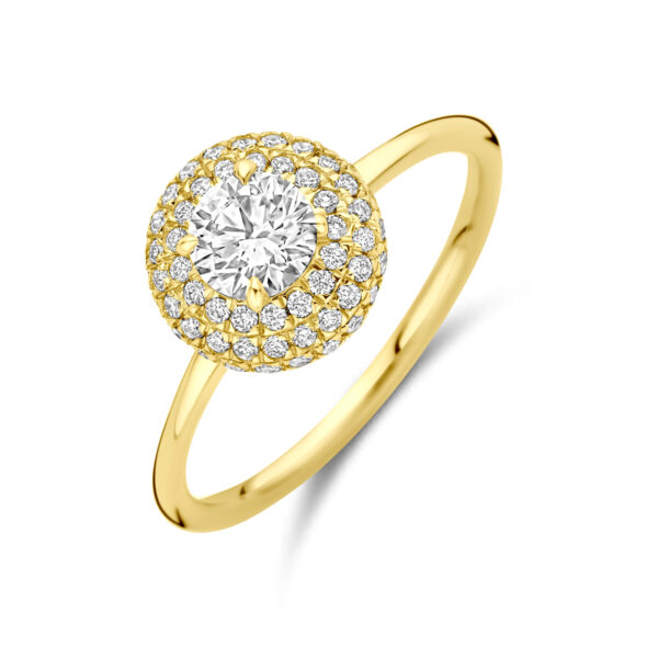 ring lab grown diamant 0.97ct h si 14K geelgoud