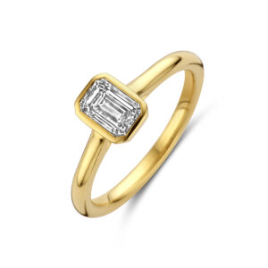 ring lab grown diamant 1.00ct h si 14K geelgoud