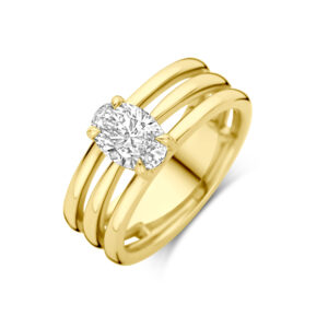 ring lab grown diamant 1.00ct h si 14K geelgoud