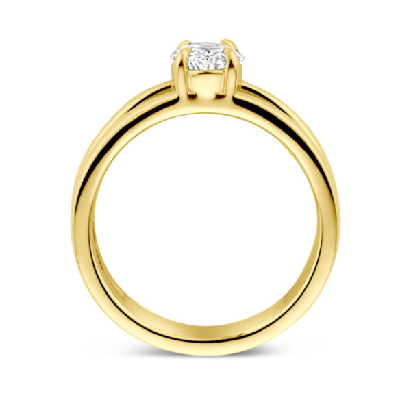 ring lab grown diamant 1.00ct h si 14K geelgoud - Afbeelding 3