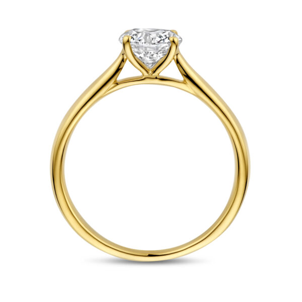 ring lab grown diamant 1.00ct h si 14K geelgoud - Afbeelding 3