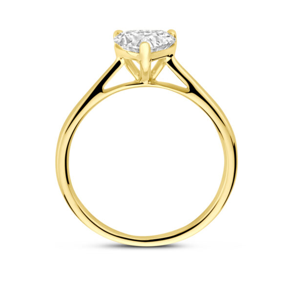 ring lab grown diamant 1.00ct h si 14K geelgoud - Afbeelding 3