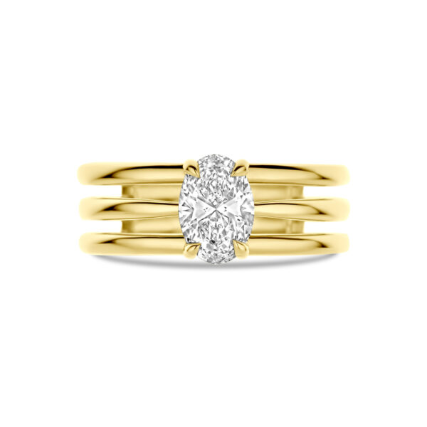 ring lab grown diamant 1.00ct h si 14K geelgoud - Afbeelding 4