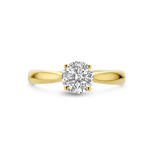 ring lab grown diamant 1.00ct h si 14K geelgoud - Afbeelding 4