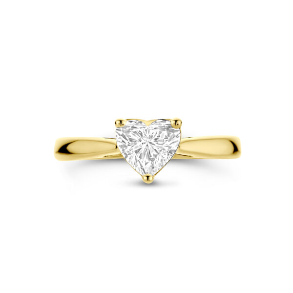 ring lab grown diamant 1.00ct h si 14K geelgoud - Afbeelding 4
