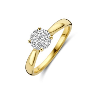 ring lab grown diamant 1.00ct h si 14K geelgoud