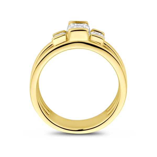 ring lab grown diamant 1.50ct h si 14K geelgoud - Afbeelding 3