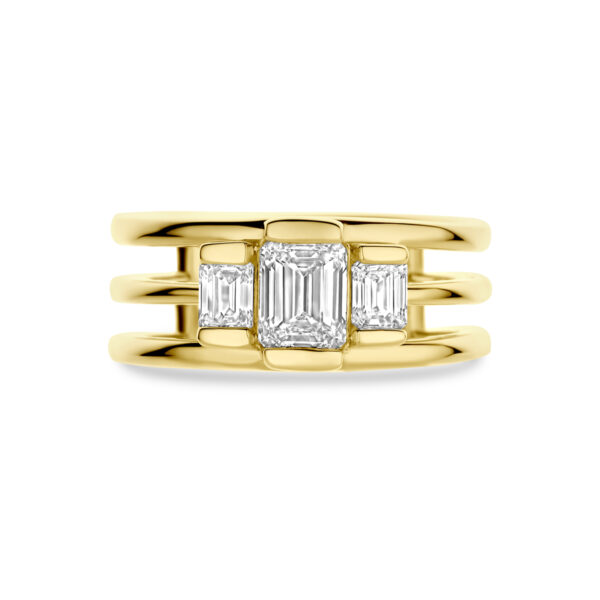 ring lab grown diamant 1.50ct h si 14K geelgoud - Afbeelding 4