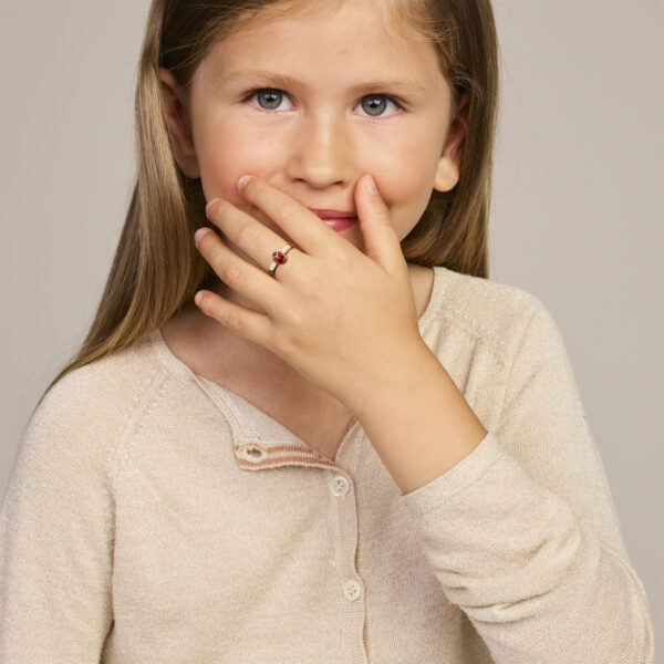 ring lieveheersbeestje zilver gerhodineerd - Afbeelding 2