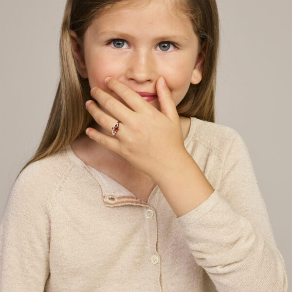 ring lieveheersbeestje zilver gerhodineerd - Afbeelding 2