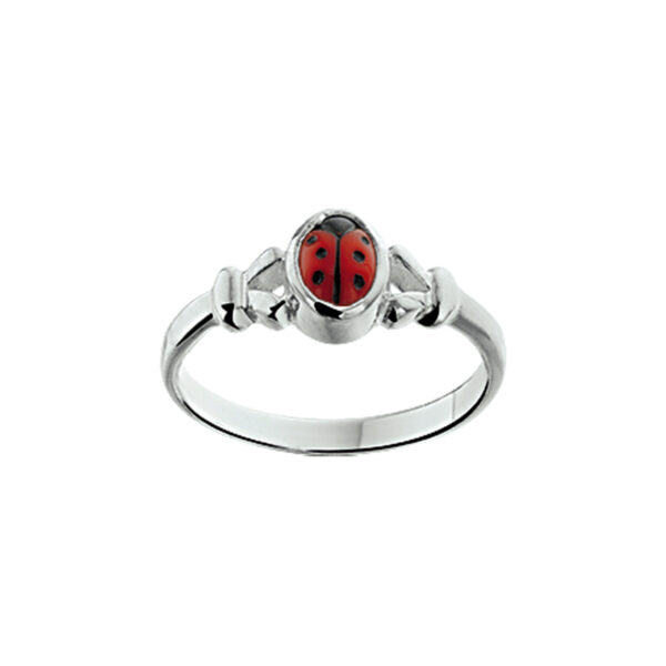 ring lieveheersbeestje zilver gerhodineerd