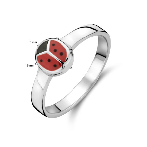 ring lieveheersbeestje zilver gerhodineerd - Afbeelding 4