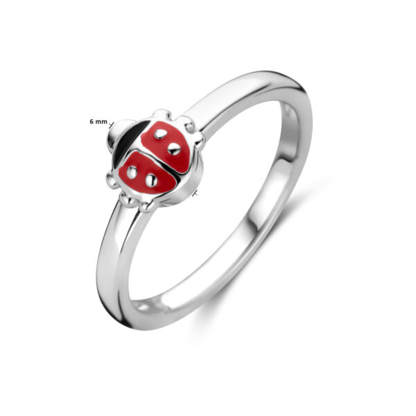 ring lieveheersbeestje zilver gerhodineerd - Afbeelding 4