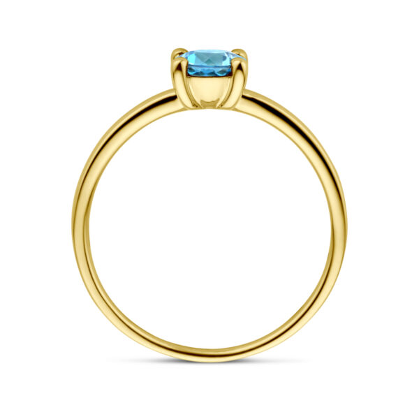 ring london blue topaas 14K geelgoud - Afbeelding 3