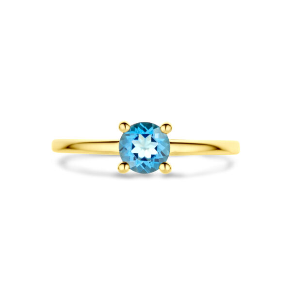 ring london blue topaas 14K geelgoud - Afbeelding 4