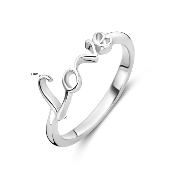 ring love zilver gerhodineerd - Afbeelding 4