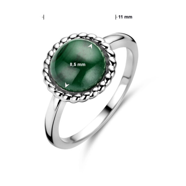 ring malachiet zilver gerhodineerd - Afbeelding 4