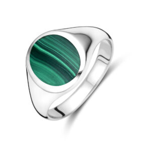 ring malachiet zilver gerhodineerd