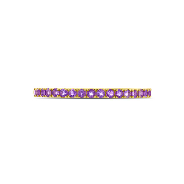 ring met geboortesteen amethist februari 14K geelgoud - Afbeelding 4