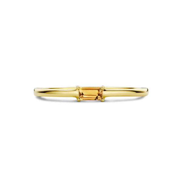 ring met geboortesteen citrien november 14K geelgoud - Afbeelding 4