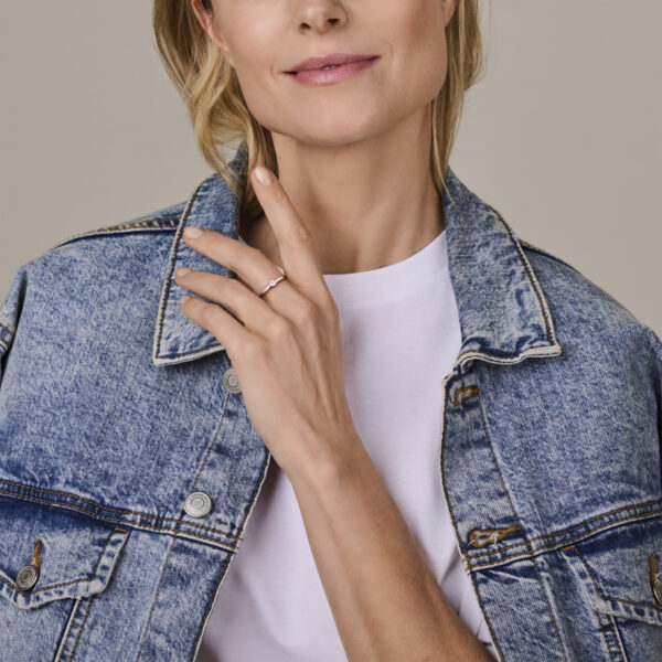 ring met geboortesteen cz april zilver gerhodineerd - Afbeelding 2