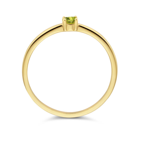 ring met geboortesteen peridot augustus 14K geelgoud - Afbeelding 4