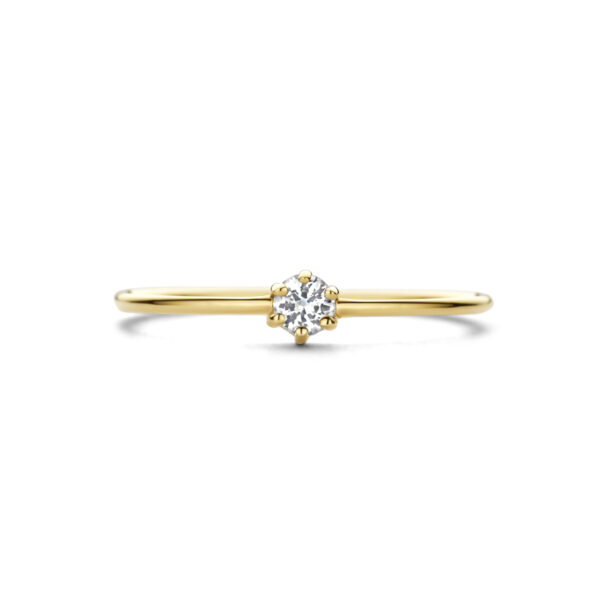 ring met geboortesteen wit topaas april 14K geelgoud - Afbeelding 4